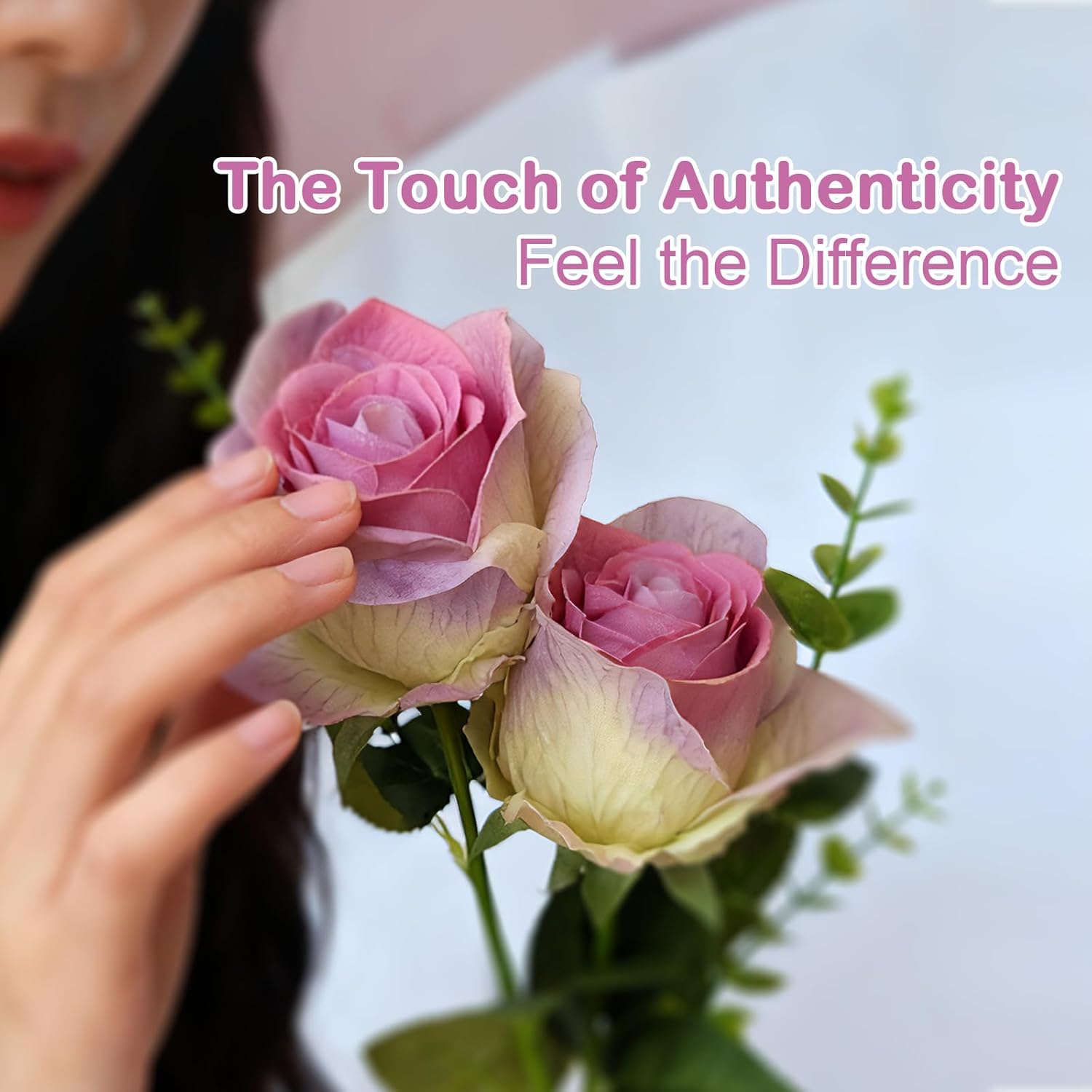 10 Single 26inch Real Touch Artificial Roses - Long Stem Fake Silk Flowers with Leaves, Looking Real, for Tall vase, Wedding, Home Decor, Centerpieces, Office Party, (10,Red)