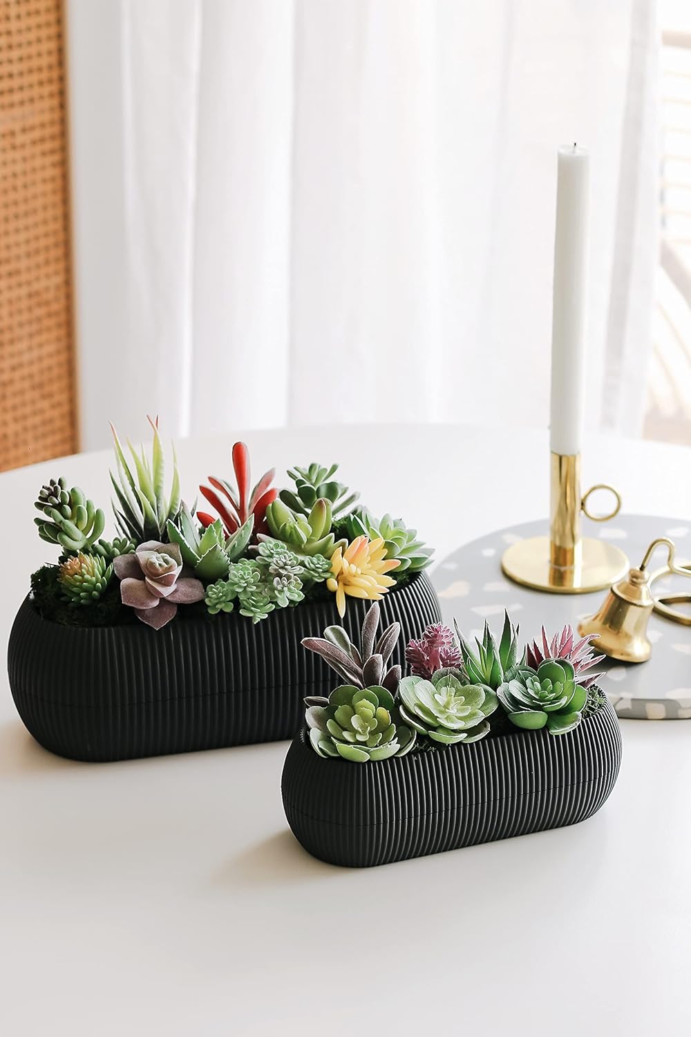 Artificial Succulent Plants - 18 Pack - Premium Fake Plants - Double Flocked Succulents - Realistic Textured Cactus - Face Succulent Plants - Mini Faux Succulents - Face Plant Decor