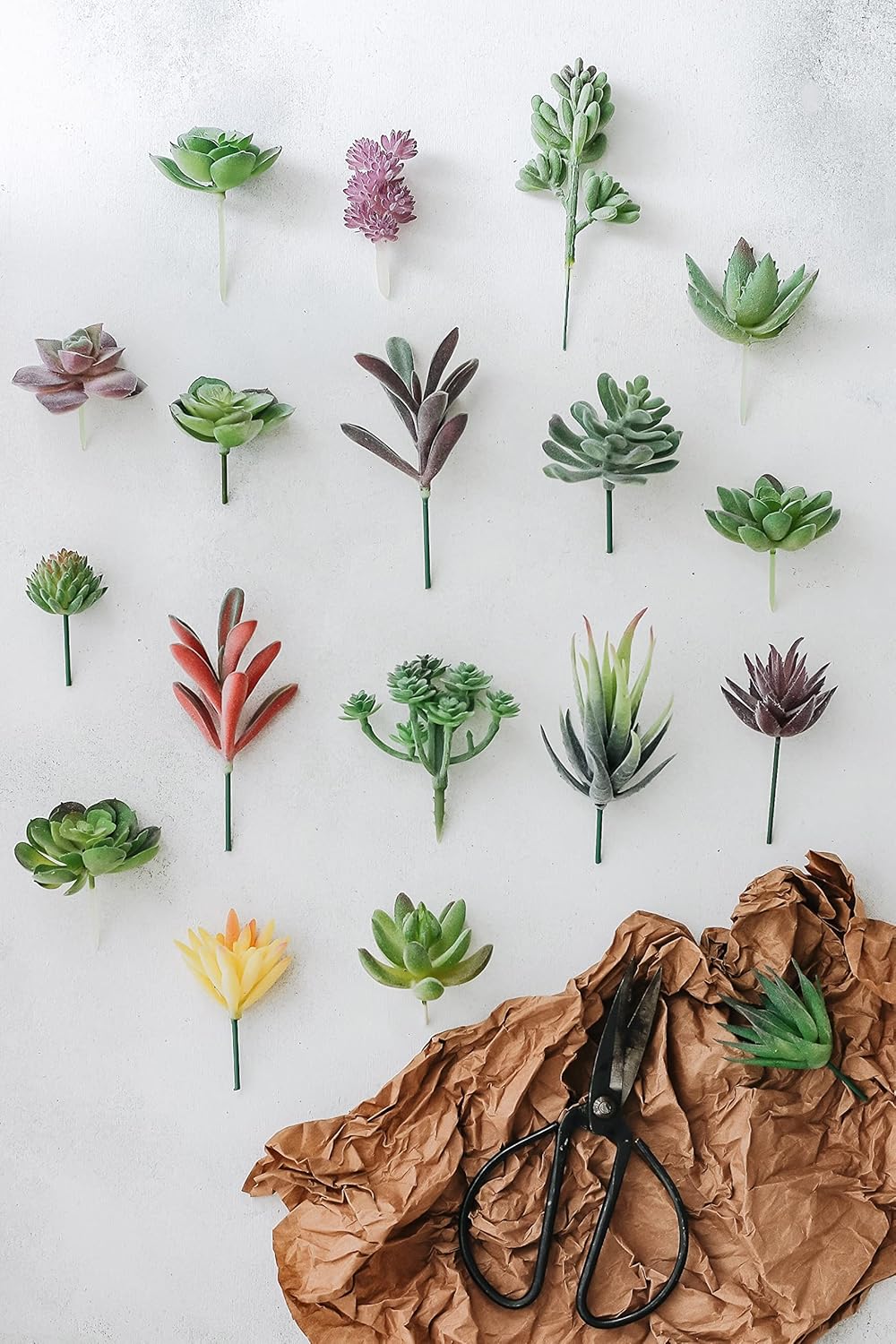 Artificial Succulent Plants - 18 Pack - Premium Fake Plants - Double Flocked Succulents - Realistic Textured Cactus - Face Succulent Plants - Mini Faux Succulents - Face Plant Decor