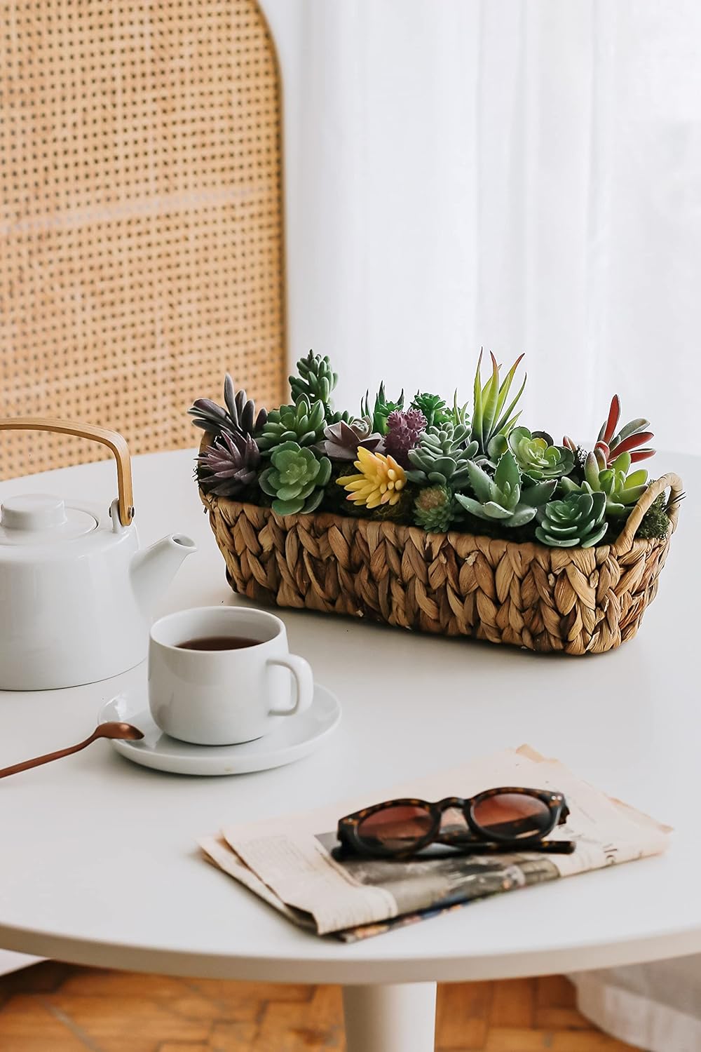 Artificial Succulent Plants - 18 Pack - Premium Fake Plants - Double Flocked Succulents - Realistic Textured Cactus - Face Succulent Plants - Mini Faux Succulents - Face Plant Decor